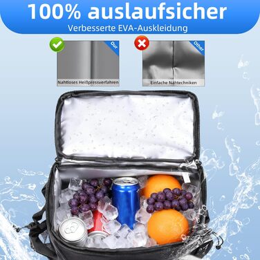 Рюкзак-холодильник для кемпінгу, місткість 24 літри, ізольований рюкзак для пікніка, водонепроникний рюкзак-холодильник, герметична портативна м&39яка сумка-холодильник для пляжу, подорожей, пікніка, чорний