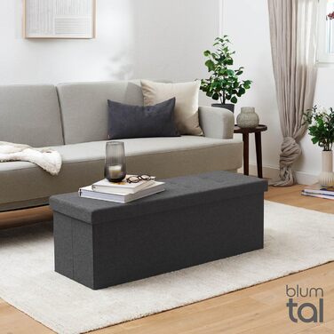 Лавка для зберігання Blumtal 2 додаткові коробки - Лавка для зберігання 110x38x38 см - Скриня для зберігання - Зручний табурет з місцем для зберігання - Пуф - Коробка для зберігання кольору антрацит 110x38x38 см