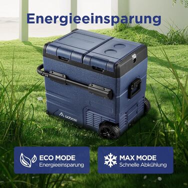 Компресорна холодильна камера, автомобільна холодильна камера з USB-з'єднанням, 55 л з двома зонами і подвійними дверима, електрич