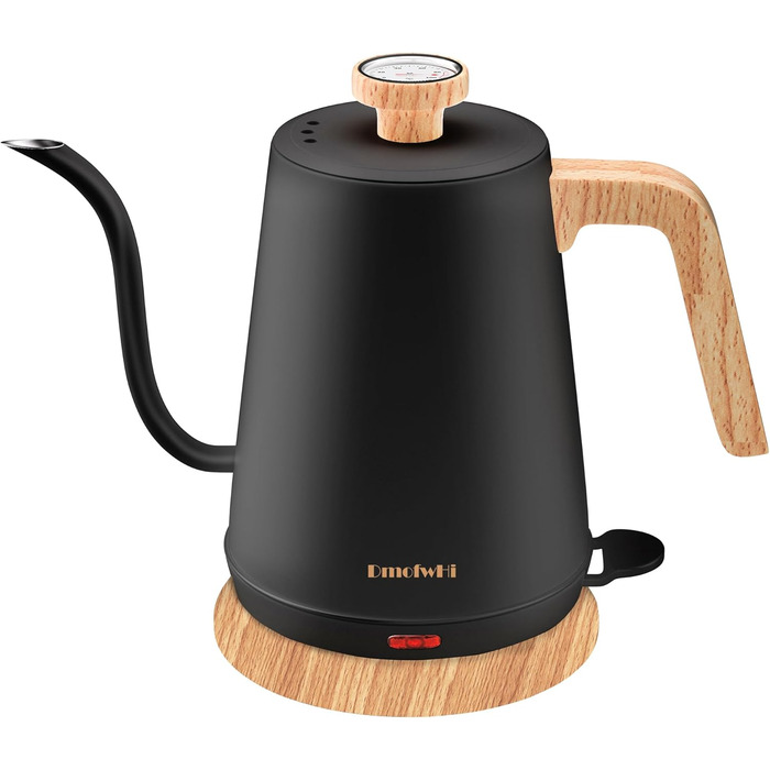 Чайник з гусячою шийкою з термометром, електричний чайник 1л з автоматичним вимкненням, чайник для гарячої води з нержавіючої стал