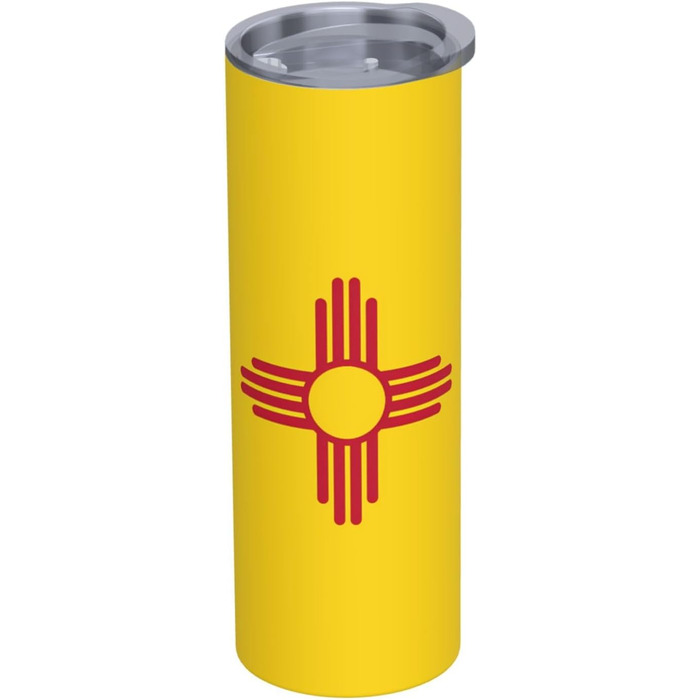 Кухоль з прямою трубочкою, дизайн прапор Нью-Мексико, друкований, дорожній кухоль, підходить для кемпінгу, офісу та дому, 590 мл