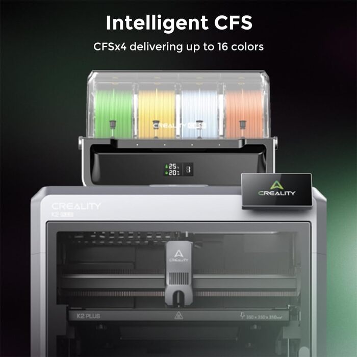 Комбінований 3D-принтер Creality K2 Plus, багатоколірний друк із CFS, швидкість друку 600 мм/с, повністю автоматичне вирівнювання,