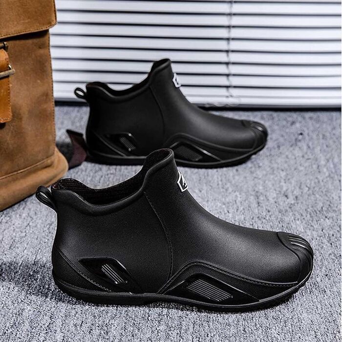 Водне взуття, гумові чоботи, гумові чоботи, чоловічі, жіночі, до щиколотки, зручні, для садівництва, легкі, для човнів, кемпінгу, вітрильного спорту, подорожей та походів, чорні, EU 38 2/3