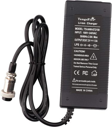 Зарядний пристрій 67,2 В для літієвих акумуляторів 60 В 16S 57,6 В 59,2 В 64 В, 3-контактний вбудований роз&39єм 12 мм, підходить для Kaabo Wolf Warrior 11 Airwheel Q3