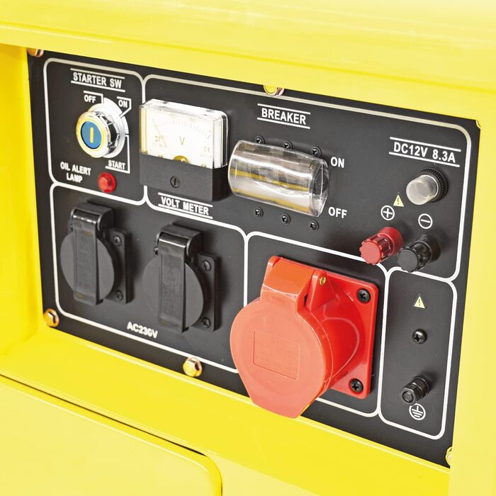 Дизельний генератор BAMATO BGE-5000D Технологія AVR 5000 Вт Електричний стартер 4-тактний дизельний двигун 7,9 к.с. Підключення 400 В, два підключення 230 В та один роз&39єм 12 В постійного струму