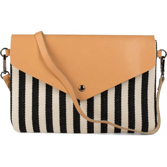 Клатч-конверт у морську смужку з візерунком риб'яча кістка, сумка через плече, жіноча сумка 02012153, колір червоно-бежевий