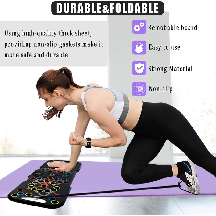 Складана стійка для віджимань 41-в-1 з ручкою, петлями, ремінцями та розумним лічильником, кронштейн для віджимань, система тренування м&39язів для домашнього фітнесу, тренажерного залу, стійки для вправ