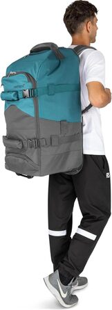 Дорожня сумка-візок normani з функцією рюкзака 90 літрів - рюкзак з фронтальним завантаженням, практичний дорожній візок та рюкзак в одному положенні з 7 відділеннями, колір сірий/бензиновий, 90 літрів