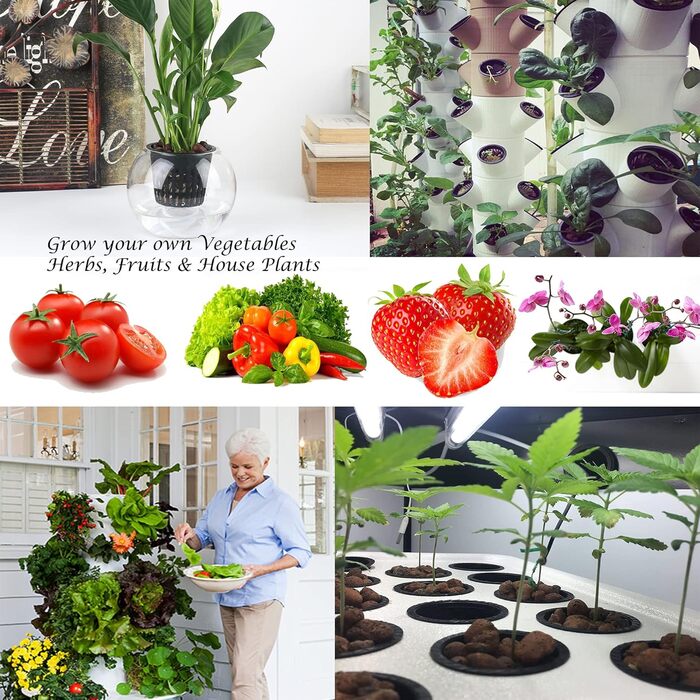 Дюймові (8 см) сітчасті горщики Гідропонічний сітчастий горщик з 12-футовим гнітом із самополивом і 12 шт. етикетками для рослин Гідропонний стакан Сітчастий горщик Овочева орхідея Аквапоніка Kratky Hydroponics, 12 шт., 3-