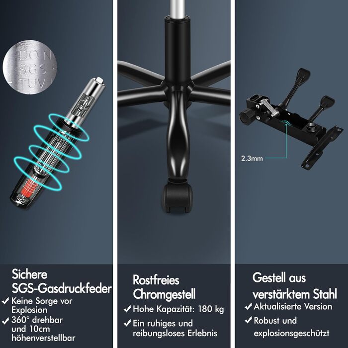 Ергономічне офісне крісло ALFORDSON серії Black Linen BOSS з кутом нахилу 150°