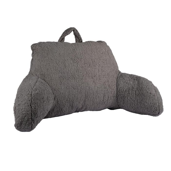 Подушка для читання, спинна подушка для ліжка та дивана з підлокітниками, поперекова опорна подушка з піни з ефектом пам&39яті з підлокітником, ідеально підходить для читання, перегляду телевізора, відпочинку або як опора для спини (сіра)