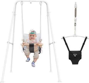 В 1 дитячий стрибунець з дитячою гойдалкою і рамою для гойдалок, дитячим відбійником і гойдалкою, дитячою гойдалкою в приміщенні і