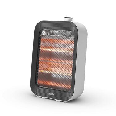 Інфрачервоний обігрівач з кварцовими лампами, до 800 Вт, миттєвий та рівномірний нагрів, захист від перекидання, тонкий дизайн з ручкою для перенесення, чорний Quarzia Slim Black