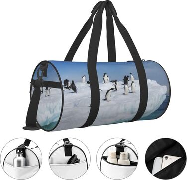 Спортивна сумка для подорожей Шнеєберг, з малюнком пінгвіна, чорна, універсальний розмір