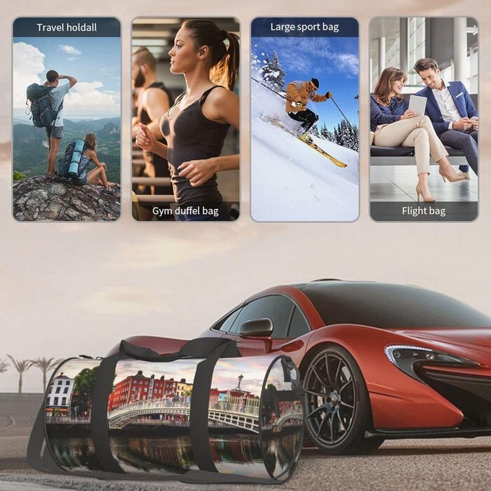 Містка дорожня сумка-мішок, спортивна сумка для подорожей Дублін, чорна, універсальний розмір