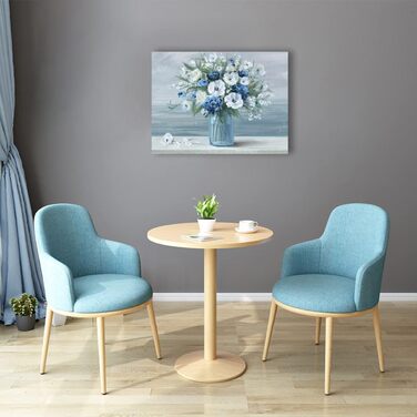 Квіти полотно синій білий цвітіння полотно живопис картини принти квіти у вазі твори мистецтва для спальні ванна кімната вітальня