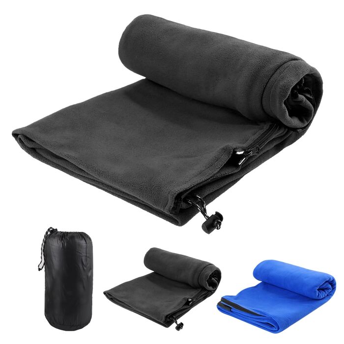 Теплий вкладиш для спального мішка, підходить для кемпінгу та походів на свіжому повітрі, портативний флісовий спальний мішок з антипілінговим покриттям, сірий.