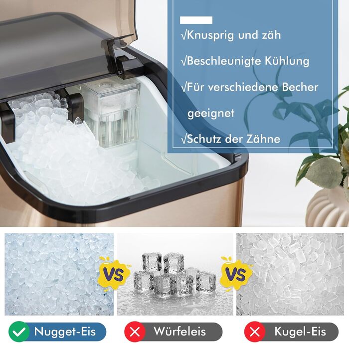 Льодогенератор COSTWAY 24 кг на день Подрібнений льодогенератор, льодогенератор Льодогенератор з таймером лопати, резервуар для води на 2,5 л, функція самоочищення
