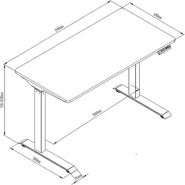 Письмовий стіл з електричним регулюванням висоти - Сірий каркас з одним двигуном та кленовою стільницею 120 x 60 см - Функція пам&39яті - Ергономічний стіл для дітей та дорослих 120 x 60 см Сірий клен