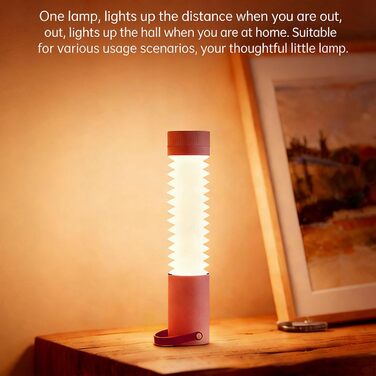 Ліхтар для кемпінгу Taidda, акумуляторний світлодіодний ліхтар ємністю 4000 мАг з освітленням 360 та регульованою яскравістю, для кемпінгу, походів, відключення електроенергії (цегляно-червоний)