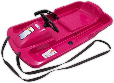 Санки KHW Snow Fox кермові з металевим гальмом, рожеві