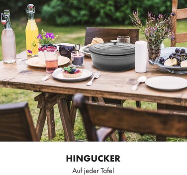 Велика каструля для барбекю з кришкою вогнетривка чавунна каструля емальована 33 см каструля об'ємом 5,5 л каструля підходить для