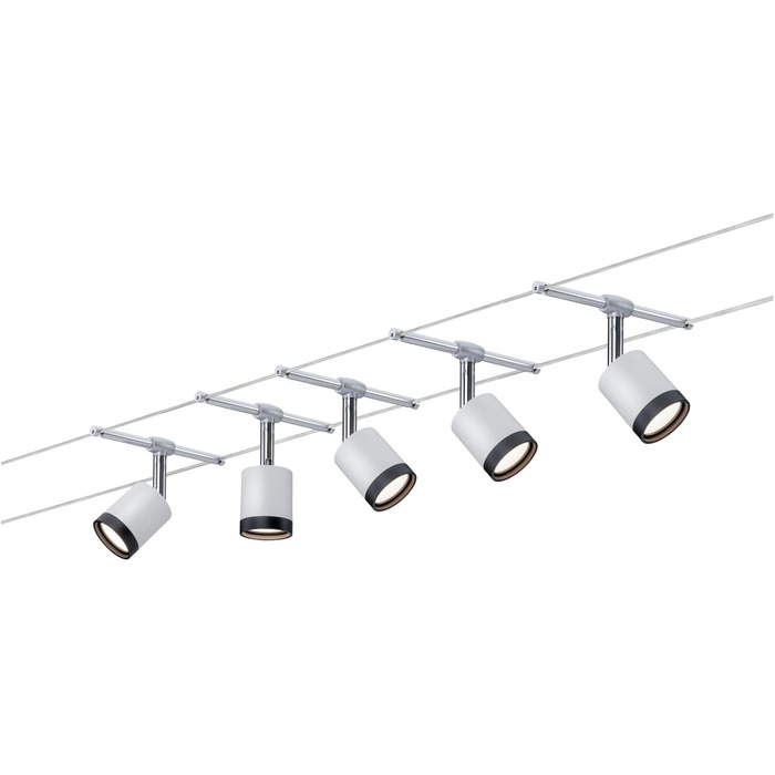 Світлодіодна система освітлення Wire System TubeLED 5x4Вт, білий/матовий хром, 230/12В, стельовий світильник-трос