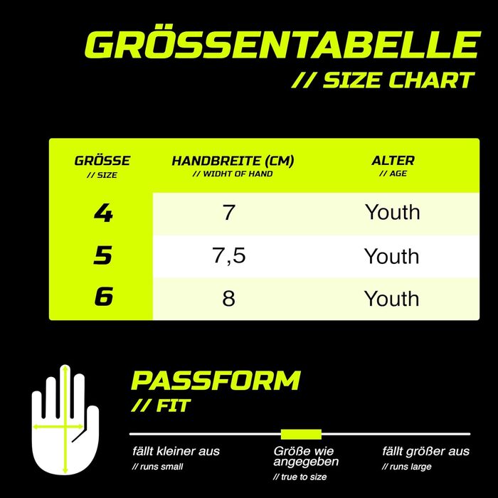 Воротарські рукавички GRIPMODE Venom Junior 2.0 для дітей - Воротарські рукавички з великою ловною поверхнею - Футбольні воротарські рукавички з 3-міліметровим латексом Griptec для додаткового зчеплення - Розмір 4-6