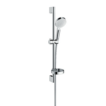 Душовий набір hansgrohe Crometta, 0,65 м, з мильницею, 2 типи струменів, білий/хром (економний режим 6 л/хв)