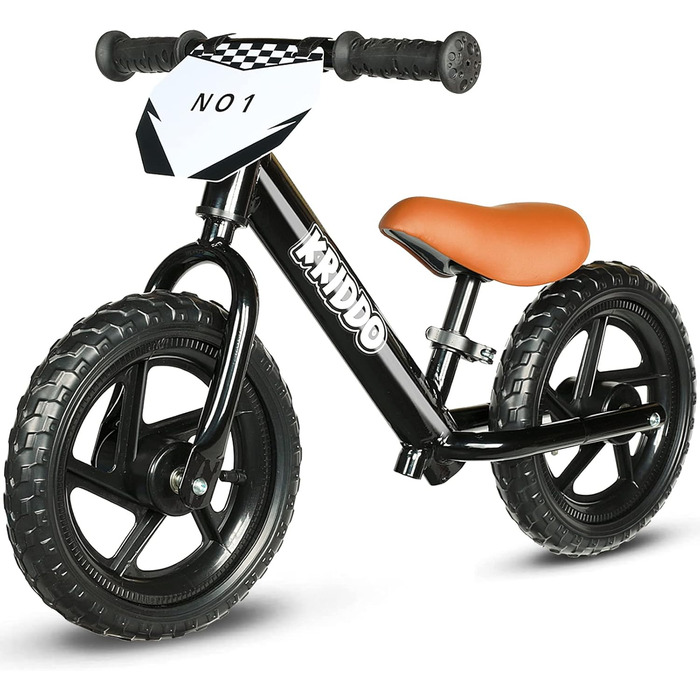 Велосипед-балансир KRIDDO для малюків 2 роки, вік від 18 місяців до 5 років, 12-дюймовий штовхач з індивідуальною табличкою (3 наб