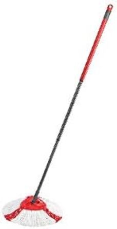 Комплект швабри Vileda Turbo, підлогова швабра з телескопічною ручкою, насадка з мікрофібри з силовими волокнами та відро з силови