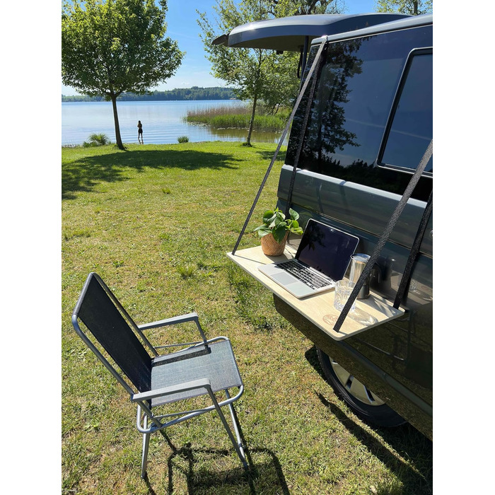 Підвісний столик для кемпінгу, підвісна полиця, дерев&39яна вулична кухня для кемперів, розсувні двері для автобуса VW, регульована висота, 80x35x1,5 см