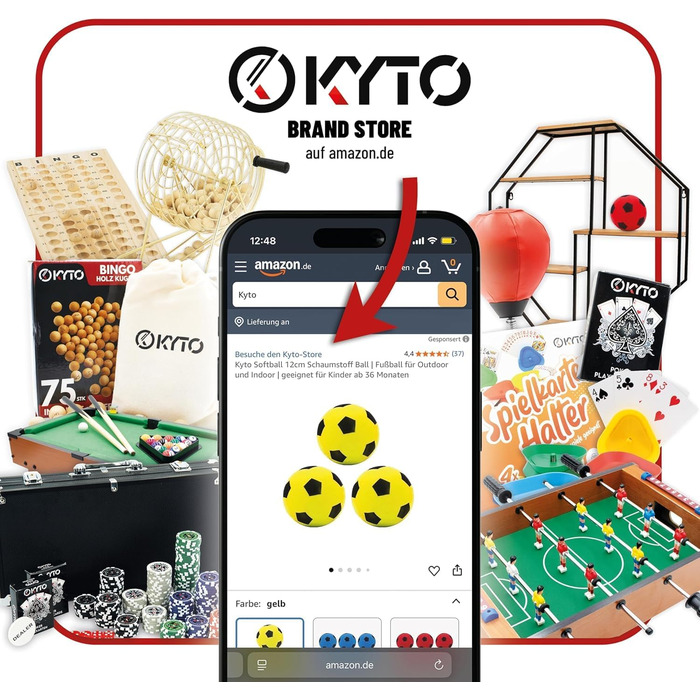 М&39який м&39яч Kyto 3X, 12 або 20 см, жовтий, червоний, синій, пінопластовий м&39яч, дитячий м&39який футбольний м&39яч, 20 см, червоний