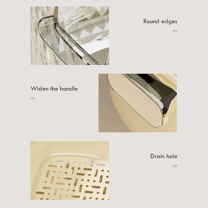 Умивальник Багатофункціональний двошаровий кошик - І мийка для овочів - Для дому, пікніка, кемпінгу, холодильника, як перекус для ягід, таких як полуниця, кавуни та помідори.