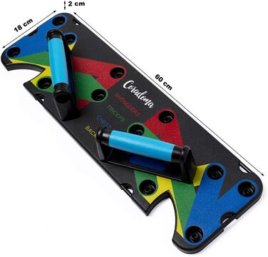 Дошка для віджимань 9 в 1 з ручками, кольорове кодування для домашніх тренувань, домашній фітнес-тренажер, нековзні ручки для віджимань, дошка для віджимань 9 в 1