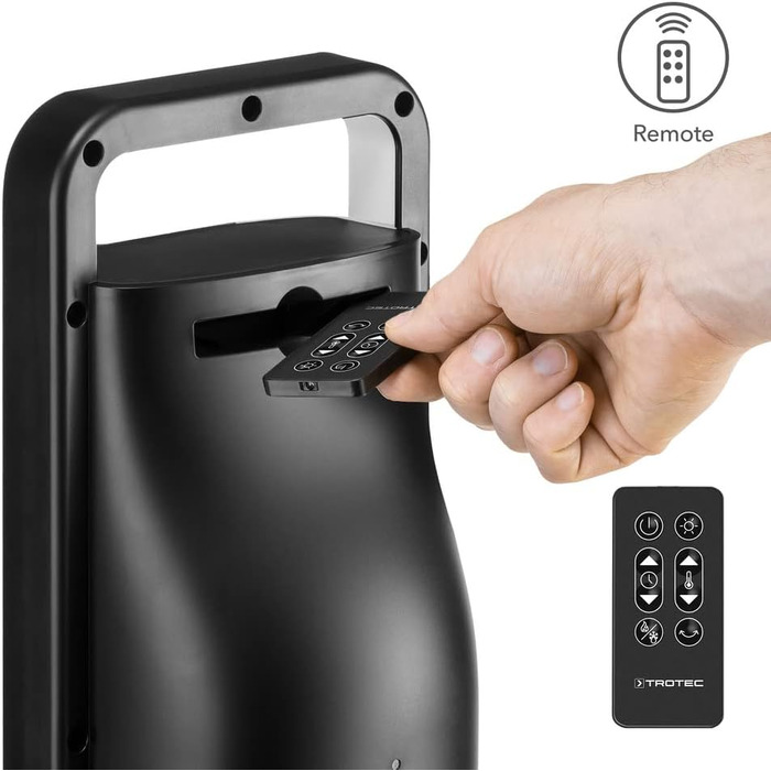 Керамічний вентилятор-обігрівач TROTEC TFC 21 E Теплова потужність 1300 Вт / 2000 Вт Обігрівач з термостатом, розмір приміщення від 24 м до 60 м, функція коливання 80 1300 Вт / 2000 Вт