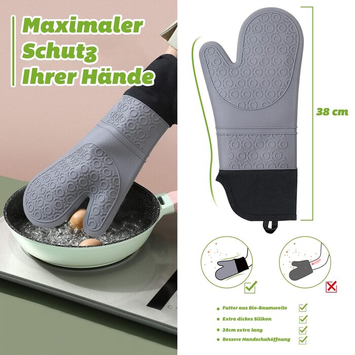 Силіконовий набір рукавиць для духовки Рукавички для духовки Термостійка рукавичка для духовки Рукавички для випічки Дуже довгі пр