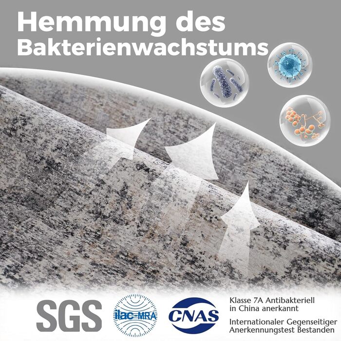 Килимок для дверей TOPICK, що миється, для приміщень і вулиці, сучасний абстрактний килим, тонкий антибактеріальний складний нековзний килимок для вхідних дверей, кухні, патіо, коридору, спальні, 90x150 см, сірий, абстрактний сірий, 90 x 150 см (прямокутн