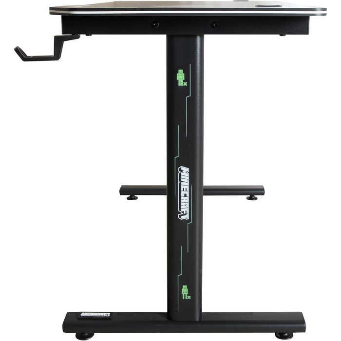 Оригінальний стіл Minecraft, ігровий стіл з підсклянником та гачком для навушників, чорний