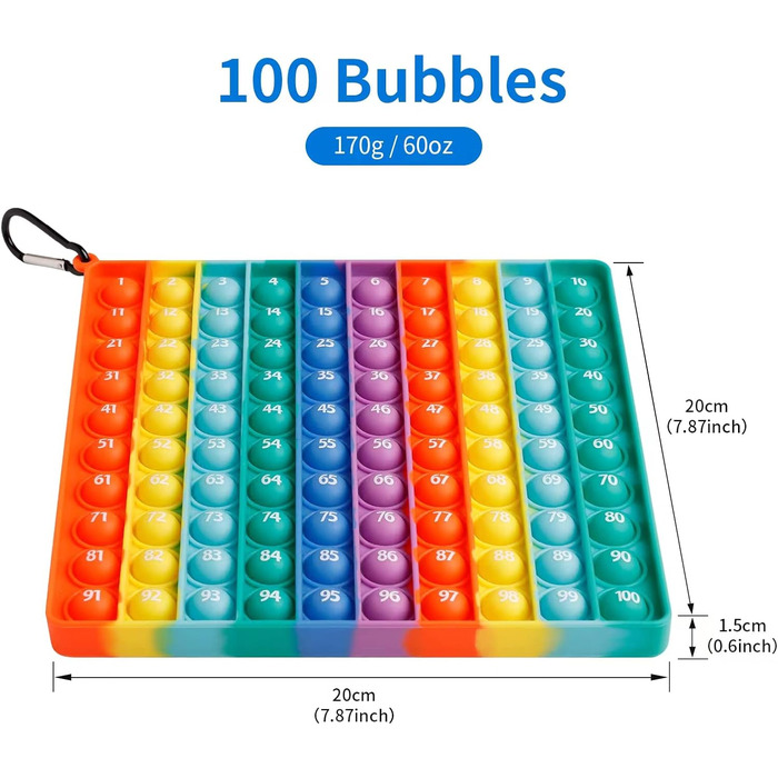 Розвиваючі іграшки для дітей Enlightenment Digital, 2 in 1 MEINRAUM Poppit XXL Fidget It Toys 100 Numbers Push Bubble Pop Toy Stre