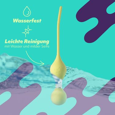 Кульки для тренування м’язів тазового дна AMORELIE Joy, 75 г, силіконові, жовті, водонепроникні