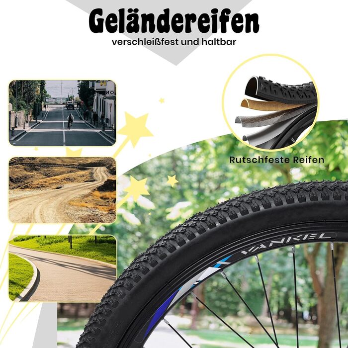 Преміальний туристичний трекінговий велосипед, 24-дюймовий алюмінієвий велосипед з дисковими гальмами для хлопчиків, дівчаток, жінок та чоловіків - 21 швидкість - гірський велосипед - кросовий велосипед