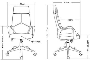 Офісний стілець SixBros. Сірий/Білий - 0898H/2253