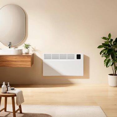 Енергозберігаючий електричний обігрівач EMKE 2000 Вт, розумний електричний конвекторний обігрівач з Wi-Fi та керуванням через додаток, електричний радіатор, окремостоячий або настінний, білий