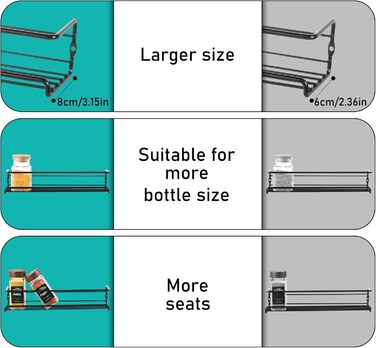 Елементна дерев&39яна підставка для спецій, не потребує свердління, підвісна, з 12 банками для спецій, органайзером для спецій, підставкою для спецій та настінною кухонною полицею (2986 см), дерев&39яна підставка для спецій C.12, 2-