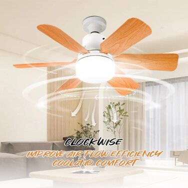 Стельовий світильник Dcbeduff fan 40W, стельовий вентилятор 51cm з підсвічуванням, розетка E27, 3 колірні температури, 3 швидкості, тихий стельовий вентилятор для спальні, вітальні та кухні (A)