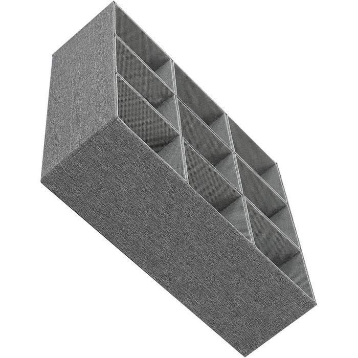 Органайзер для краваток, складний нетканий органайзер з 9 відділеннями для ременів, краваток, шкарпеток, спідньої білизни в шафі (СІРИЙ)