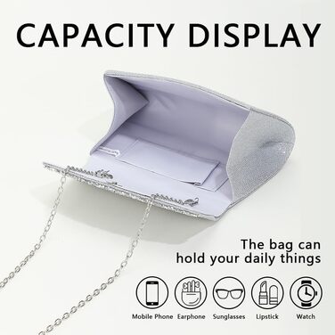 Елегантне клатч-сумочка з блискітками для вечірок, з від'ємним ланцюжком. Класична маленька сумочка на весілля та святкові заходи.