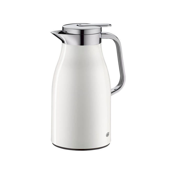 Л, кокосово-білий матовий, термос з нержавіючої сталі з гігієнічною скляною вкладкою, кришка, що закручується, зі зручною кнопкою, ергономічна ручка, керування однією рукою, ідеально підходить як кавник 1000 мл кокосово-білий матовий, 1.0