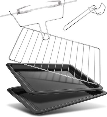 Міні-піч TurboTronic з конвекцією 35л чорна 1600 Вт, міні-піч з 2 деками, таймер, піч для піци, гриль